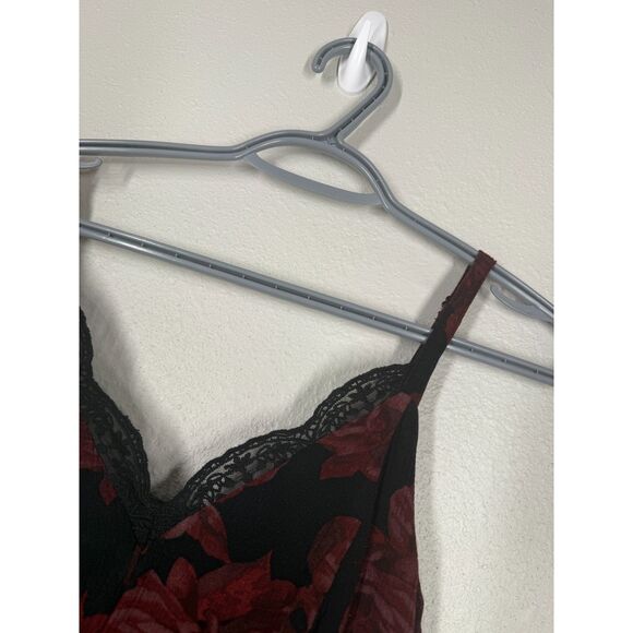 Torrid Womens Babydoll Tank Cami Sz 0/L/12 Whimsigoth Fairy Grunge Dark Floral - Picture 4 of 10